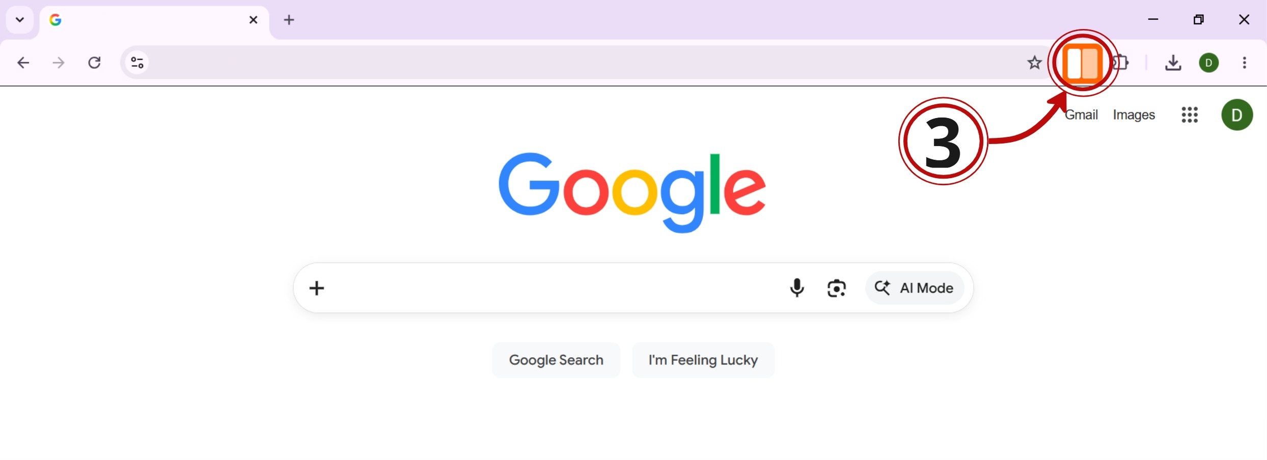 Open Split View from the toolbar